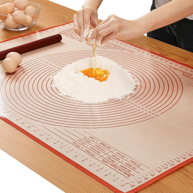 Silicone Pastry Mat 34x26 Inch Nonstick Baking Mat -Perfect for Dough, Pastry, Bread, Dough Rolling, Kneading Board, Pie Crust, Fondant, Pasta/Pizza, Kitchen Counter Mat