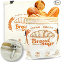 2pc- Beeswax Bread Bags for Homemade Bread & Sourdough ，Zipper，– XL Eco-Friendly, Food-Safe Reusable Food Storage Bag to Keep Loaves Fresh Longer – Sustainable, Freezer Sourdough Container | Double Lock，
