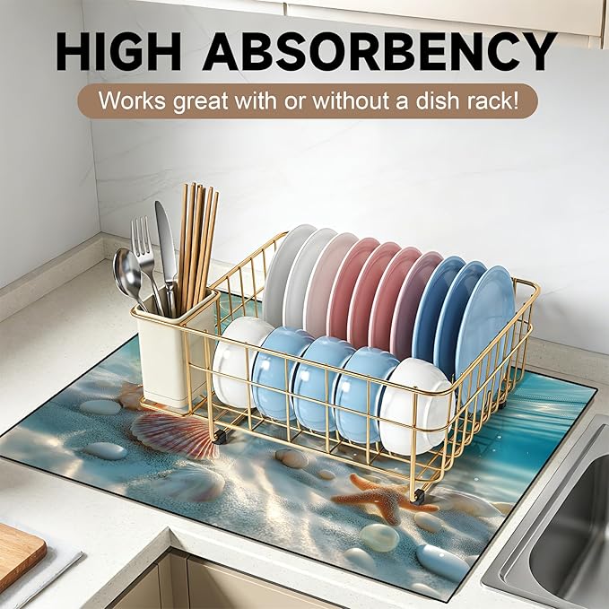 Stove Top Covers for Electric Stove: Sea Design Heat Resistant Protector Glass Stove Top Expands Counter Space, Stylish Kitchen Decor 28.5'' 20.5''