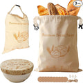 Reusable Beeswax Bread Bag for Homemade Sourdough Storage,Organic Cotton Beeswax Lined,2 Bags + 1 Bowl Cover | Keep bread fresh, Natural beeswax, Reusable, Easy to clean