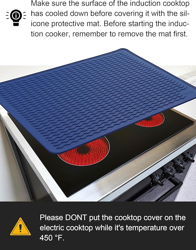 XiFEO Stove Top Covers for Electric Stove, Food Grade Heavy Duty Silicone Glass Stove Top Cover Protector, Induction Cooktop Protector, Heat Resistant Range Ceramic Stove Top Covers Mat, Oven Cover
