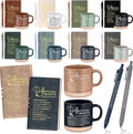 Didaey 10 Sets Difference Maker Appreciation Gifts Set 13oz Inspirational Ceramic Coffee Mugs A6 Leather Notebooks Ballpoint Pens Bulk Thank You Gifts for Employees, Staff, Nurses, Team Members