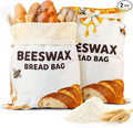 OHIYO Beeswax Bread Bags for Homemade, Reusable Natural Beeswax Sourdough Bread Bags Freshness Keeper for Homemade, Bakery Essentials, Bread Box (2 Pack)