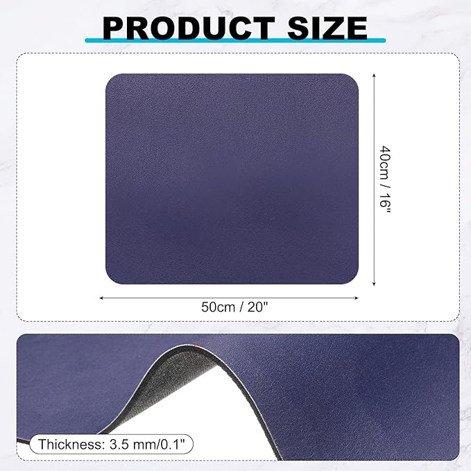 uxcell Dish Drying Mat for Kitchen Counter, 20" x 16" Absorbent Coffee Mat Rubber Backed Hide Dirt for Kitchen Countertop Coffee Mat Heat Resistant Non-Slip, Navy Blue