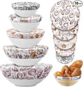 Patelai 10 Pcs Bowl Covers Reusable in 5 Size Stretch Cloth Fabric Elastic Food Storage Bowl Covers Bread Sourdough Lids for Proofing Food Fruits Leftover(Brown,Kitchen Style)