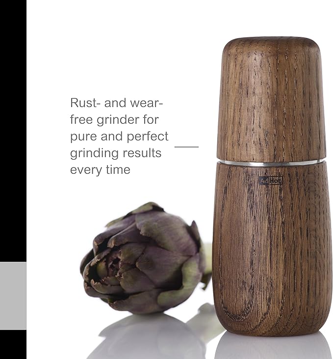 AdHoc Yono Salt Or Pepper Mill Dark - Manual Salt & Pepper Grinder with Ceramic Grinding Mechanisms - Modern Kitchen Accessory