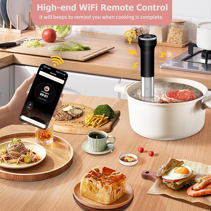 Sous Vide Cooker WiFi Kit & Cattleman Cuisine Immersion Deep Fryer with Basket