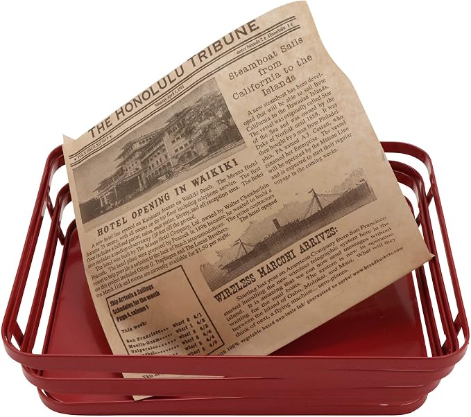 G.E.T. 4-T6000 Appetizer/Serving Basket Tissue Liner Paper, 7" x 7", Honolulu Newsprint (Case of 2000)