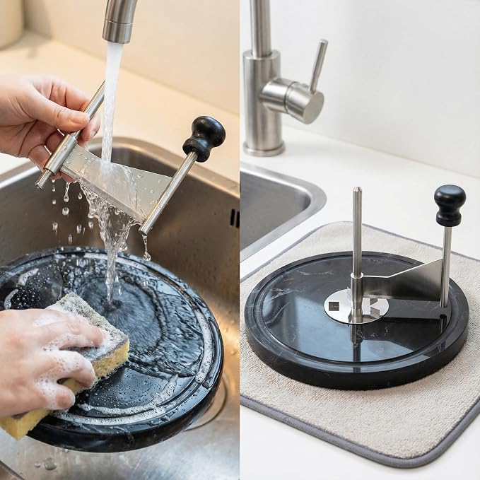 Cheese Curler Wheel for SEMI Hard Cheese, Girolle Cheese Shaver Tool for Charcuterie Boards & Entertaining, Create Cheese Flowers from Tete de Moine & Petit Basque, Marble Base