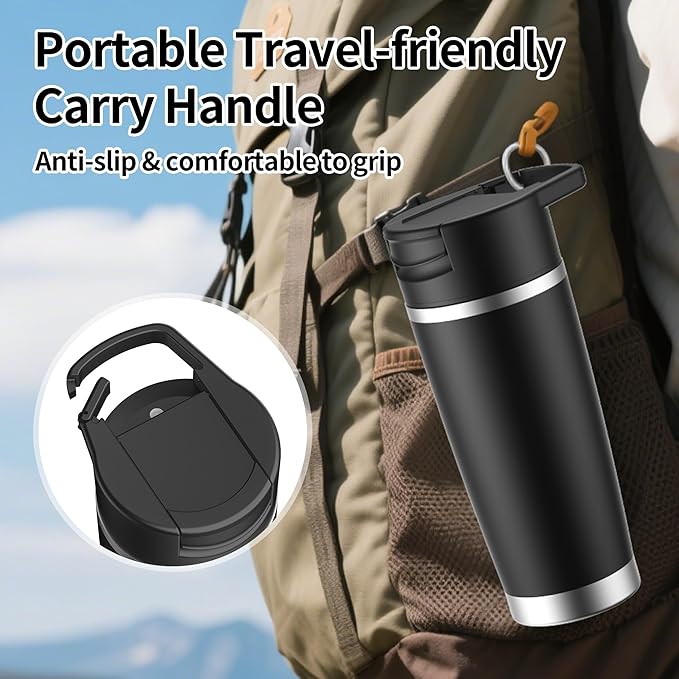 Portable Blender for Mothers Day Gift Smoothies&Shakes 24oz Insulated Cup Cordless, Personal Licuadora Portatil With Stainless Steel, USB-C Rechargeable, BPA Free, Ideal Gift for Men Women