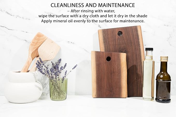 Live Edge Black Walnut Cutting Board – Amish Handmade in USA, One-of-a-Kind Charcuterie & Serving Board, Sustainably Harvested American Hardwood, 8"x12"| ArborDown