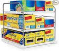 EVERIE Extendable 3-Tier Kitchen Cabinet & Pantry Organizer for Plastic Wrap, Foil & Storage Bags, Adjustable Heavy Duty Shelf Rack for Wrap Boxes, Jars & Snack Boxes (11–16.7 in Wide), Pack of 2