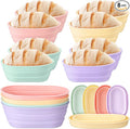 Honeydak 8 Pcs Silicone Bread Proofing Baskets Oval Banneton Basket 10 Inch Collapsible Sourdough Bread Baking Supplies Non-stick Dough Proofing Bowls Containers Oven Safe for Breads Making