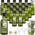 Honeydak 20 Pcs 5 oz Mini Glass Olive Oil Bottles with Pourers Sticker Glass Olive Oil Dispenser Vinegar Dispenser Set Empty Sauce Condiment Bottles for Christmas Kitchen Gift
