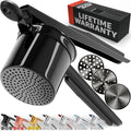 PriorityChef Large 15oz Potato Ricer With 3 Discs, Heavy Duty Stainless Steel Potato Ricer for Mashed Potatoes, Potato Masher, Press and Ricer Kitchen Tool, All Black