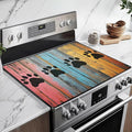 Heat-Resistant Glass Stove Top Cover with Anti-Slip Rubber Coating – Electric Stove Protector, Scratch-Resistant, Expands Counter Space, Stylish Kitchen Decor (Dog Paw Print)