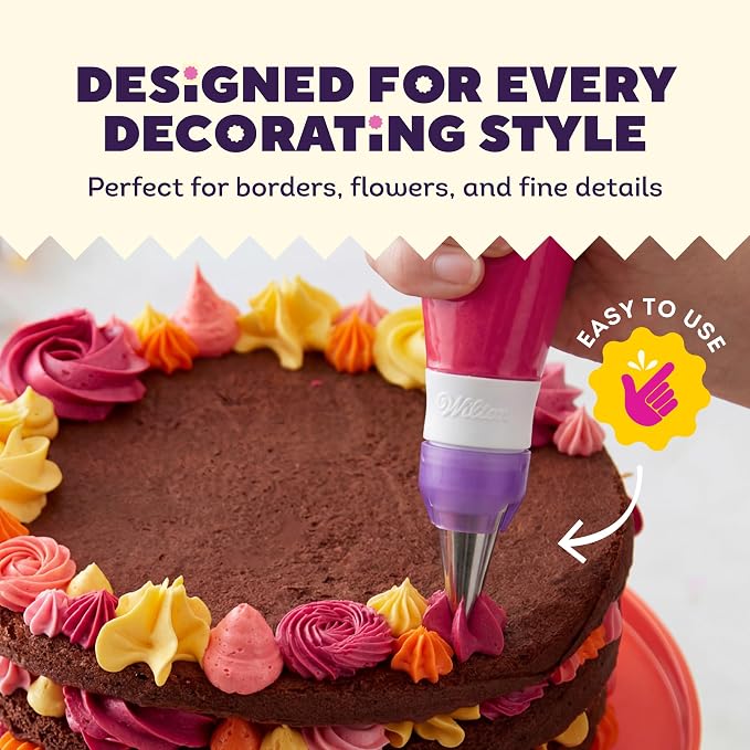 Wilton Master Cake Decorating Piping Tips Set - Decorating Supplies for Cakes & Cupcakes - Comes with Carrying Case - Includes Star, Leaf, Zigzag Tips & More - 55-Piece Set