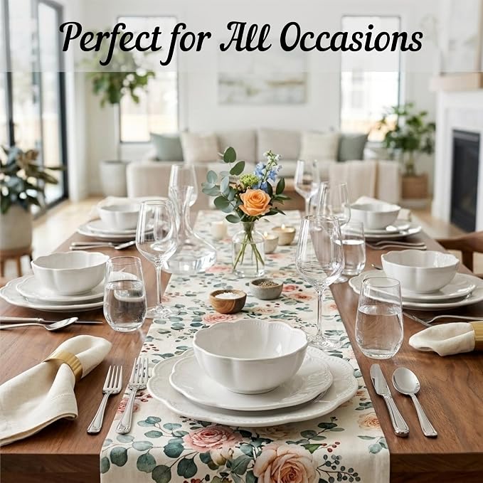 Sango Bethany 12 Pieces Scalloped White Plates & Bowls Set