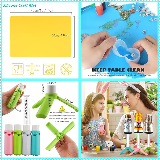 6X Multi Cup Turner for Crafts Tumbler,Epoxy Glitter 4 6 arms Tumbler Full Kits,DIY Cuptisserie Turner,Cup Spinner Machine Kit for Crafts Epoxy Tumbler