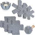 Funnymoom 24 Pack 3 Sizes & 2 Different Shape Pot and Pan Protectors Cookware Protector Pot Dividers, Stacking Separators Pads for Bakeware/pots/pan/Dish, Shape of Cross and Pozidriv(Pure Gray)
