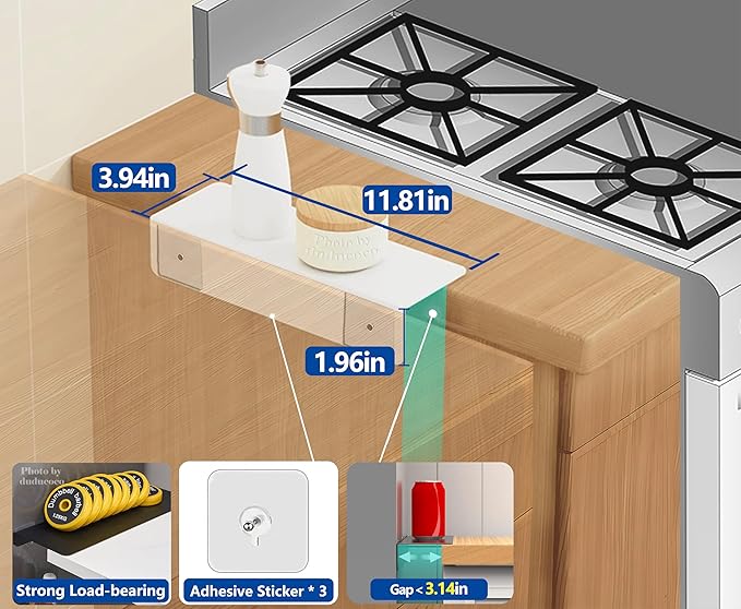 Metal Kitchen Refrigerator Gap Partition Countertop Gap Extension Board, Refrigerator Side Partition, Gap Covers Between Countertop And Walls, No Drill (White, 11.81 * 3.93inch)