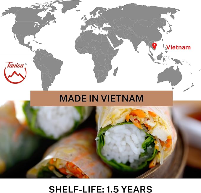 TANISA Organic Brown Rice Paper Wrapper, Healthy Gluten Free Spring Roll Rice Paper Wrappers Fresh Rolls