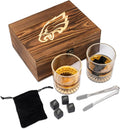 The Memory Company Officially Licensed NFL Wood Boxed Drinkware Set, with 2 Rocks Glasses and Cooling Cubes, Philadelphia Eagles