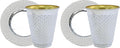 Exquisite 5.5 oz Disposable Plastic Kiddush Cup and Tatz Silver Cup and Saucer Set for Passover, Shabbat, Wedding, Brit and Year Round -10 Count - 5 Sets (Pack of 2)