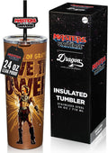 Dragon Glassware x Masters of the Universe (MOTU) Vacuum Insulated Stainless Steel Tumbler - 24 oz with Straw Charm - Official 2026 Movie Merch - I Have The Power
