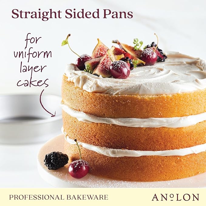 Anolon Pro-Bake Aluminized Steel Baking Cake Pan, Round, 9 Inch - Silver