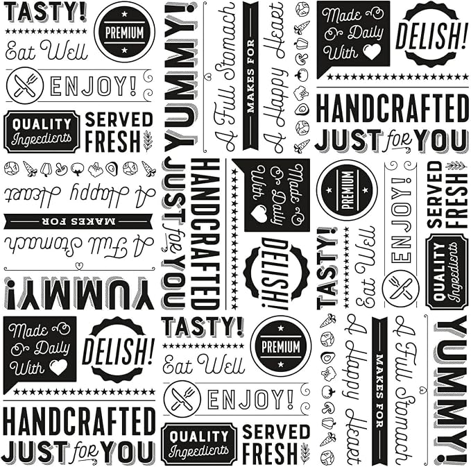 G.E.T. P-GT-1212-W 12" x 12" White Food Word Text Grease-Resistant Food-Safe Wrap Paper, Deli Wrap, Clipper Mill (1000 Pieces)