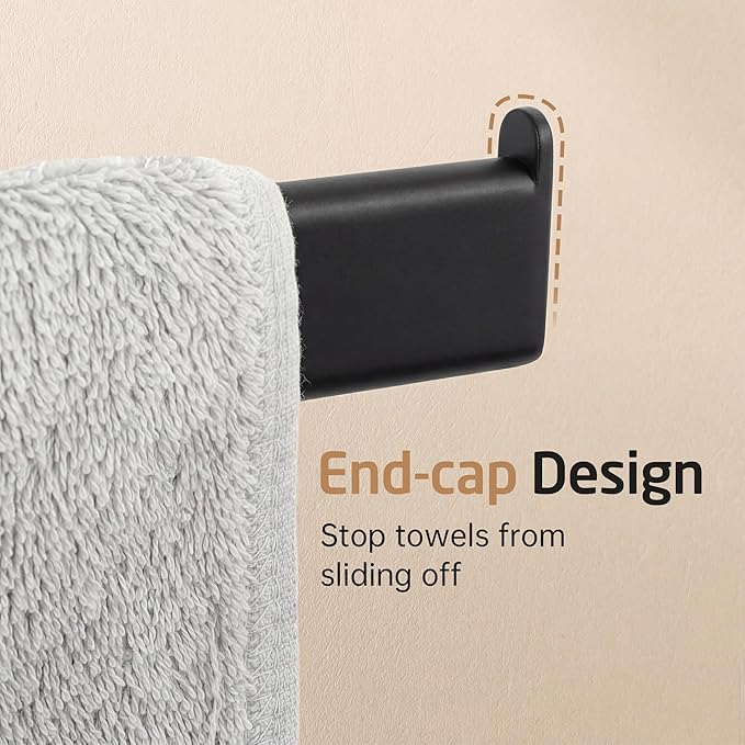 KES Swivel Towel Rack, 19.5" Extra Long Swivel Towel Racks for Bathroom 4-Arm, Swing Out Towel Rack Wall Mounted 18/8 Stainless Steel Matte Black, A2104S4L50-BK