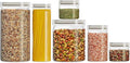 Pyrex 6-Pack Glass Canister Set - Lightweight Dry Food Storage Containers with Glass Lids for Kitchen and Pantry Organization