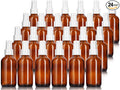 JUVITUS 4 oz / 120 ml Amber Glass Boston Round Bottle with White Treatment Pump (24 pack)