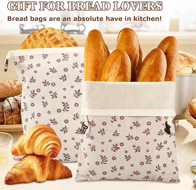 Beeswax Bread Bags, Reusable Organic Beeswax Bread Bag for Sourdough