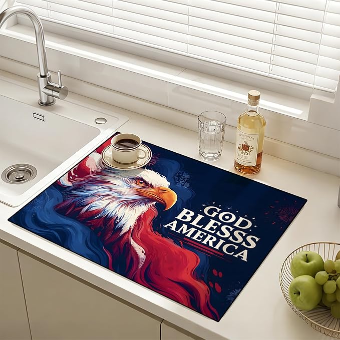 Stove Top Covers for Electric Stove: Independence Day Eagle Design Heat Resistant Protector Glass Stove Top Expands Counter Space, Stylish Kitchen Decor 28.5'' × 20.5‘’