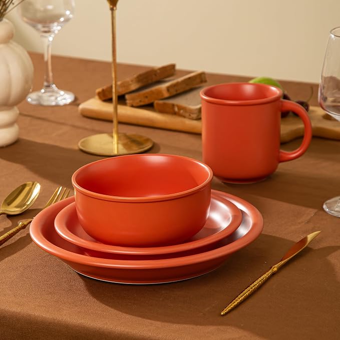 Timeworn Clay Cereal Bowls, Terracotta Red, 6-Inch, Set of 4 | Hand-Finished Stoneware, Farmhouse Style, Microwave Safe, Dishwasher Safe, Soup and Oatmeal Bowl