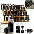 KIVY Spice Drawer Organizer with 24 Spice Jars & 240 Labels - Seasoning Rack for Organization - Kitchen Drawer Insert for Spice Jars - Glass Seasoning Jars with Airtight Lids - Glass Spice Jars Empty