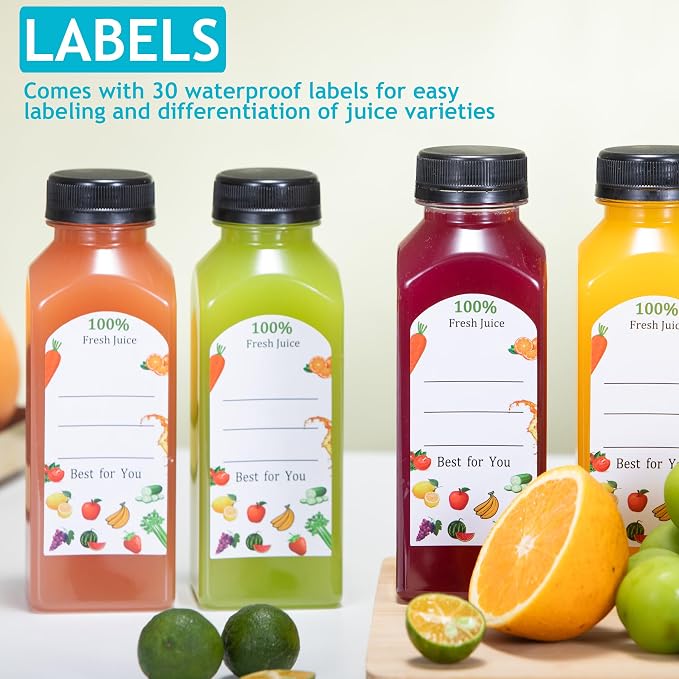 120Pcs 12 Oz Plastic Juice Bottles with Caps,Clear Reusable Water Bottle & Tamper Proof Lids,Juice Containers,Juicing Bottles for Fruit Juice,Smoothies,Coffee - Food Grade & Travel Bottle
