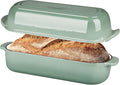 EDGING CASTING Enameled Cast Iron Loaf Pan with Lid, Bread pan, Dutch Oven Bread pan for Homemade Sourdough Bread Baking, 12.5x5.5 inch, 5qt, Sage Green