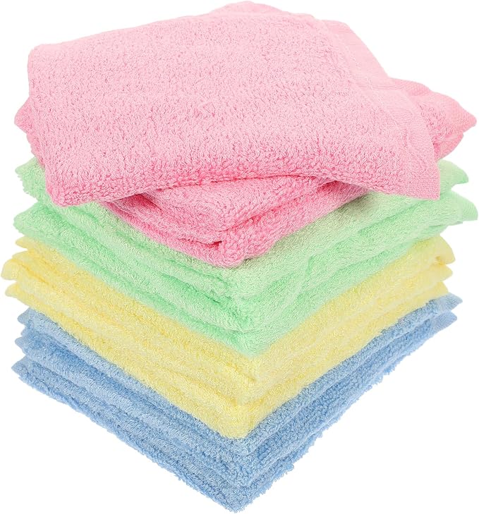 12pcs Kitchen Cleaning Cloths Microfiber Dish Towels Multi-Color Wood Fiber Quick Dry Table Dusters Reusable Household Cleaning Rags