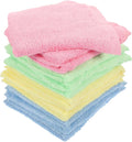 12pcs Kitchen Cleaning Cloths Microfiber Dish Towels Multi-Color Wood Fiber Quick Dry Table Dusters Reusable Household Cleaning Rags