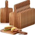Geetery 16 Pcs Acacia Wood Cutting Board with Handles Bulk, Wooden Charcuterie Boards Serving Chopping Boards for Kitchen, Pizza, Bread, Vegetables, Laser Engraving, Housewarming Gifts(14 x 8 Inch)