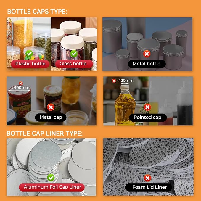 Newhai Handheld Induction Sealer 20-100mm Bottle Cap Sealer Heat Induction Sealing Machine for Plastic Glass Bottle Cap 110V