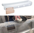 SiliProducts SiliSink XL Silicone Edge Guard for Kitchen Sink - Fits 3.75” - 4” Wide - The Original Silicone Sink Edge Protector with Sponge Caddy - Splash Guard, 20” Clear Diamond