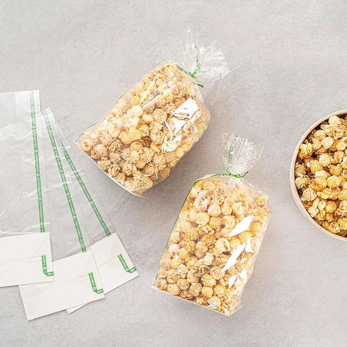 Resturantware Plastic Gusset Bags 100 Count 5" x 3" x 12" Wicker Dispensing Bottom Gusset Clear Plastic Bags Heat Sealable For Sourdough Bread Cookies Pastries Rolls For Home Bakers And Bakeries