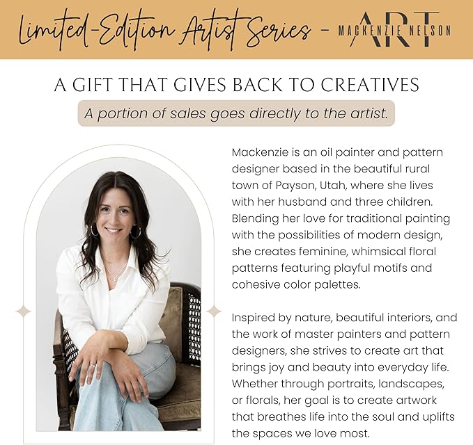 Nectar & Nest Bread Baker Set, Reusable Beeswax Bread Bags for Homemade Bread, Sourdough Bag, Organic Cotton Beeswax Bowl Cover, Limited-Edition Artist Series (December Blooms by Mackenzie Nelson Art)