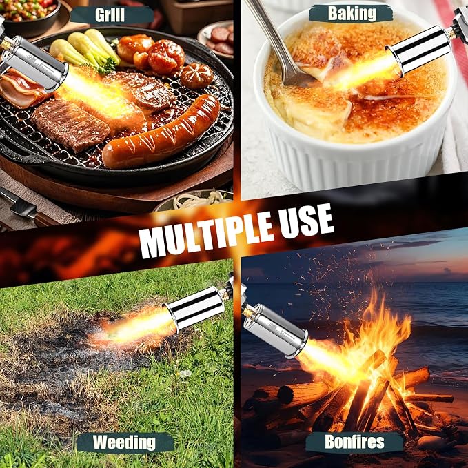 ARTFLAMM Flame Thrower Gun - Propane Cooking Torch Grill Lighter - Adjustable Flamethrower - Powerful Torch for BBQ, Campfire, Charcoal Wood, Weed (Tank Not Included)