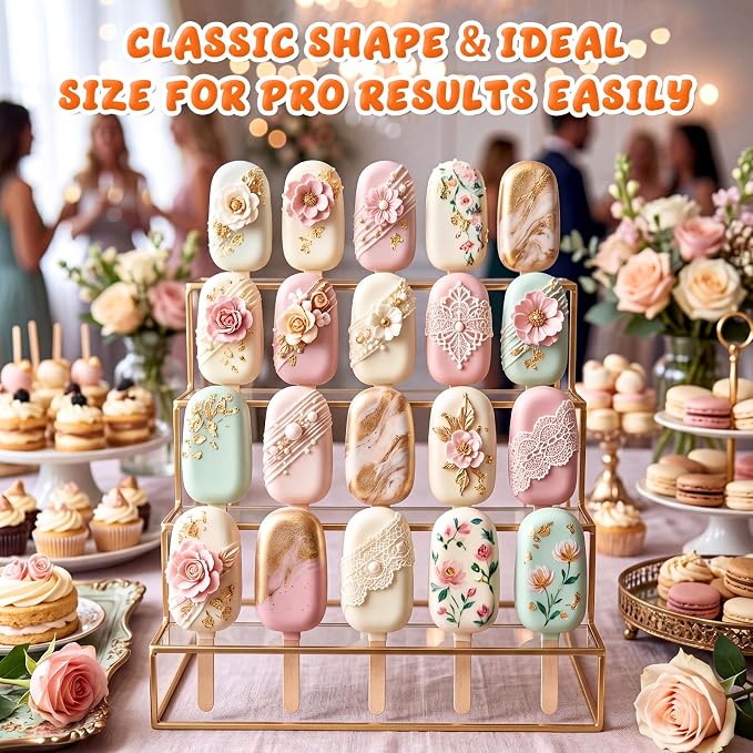 3in Cakesicle Cutter with 9in Tray, Cakesicle Mold Set with 100 Sticks, 100 Bags and 100 Ribbons, Baking Tools for Home Baking, Birthday Parties, Wedding Desserts(White,3.6in,Single Slot)