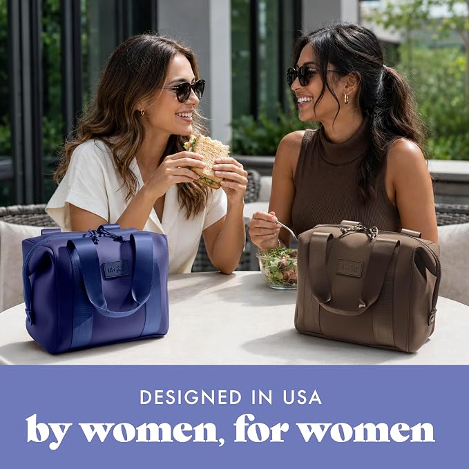 Fit & Fresh Remi Lunch Bag for Women Work – Neoprene Lunch Tote with Containers & Ice Pack, Reusable Meal Prep Lunch Box, Large Capacity, Machine Washable